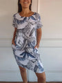 Bedrucktes Kleid mit Rundhalsausschnitt - Eveline