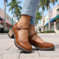 Women's Mary Jane Comfort Heels - Vintage Style Shoes 8