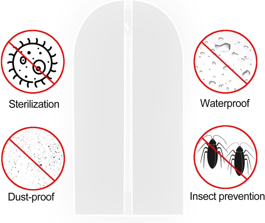 Extra Lange Kledingtas voor Jurken & Gewaden- 160 cm Beschermhoes met Handvatten