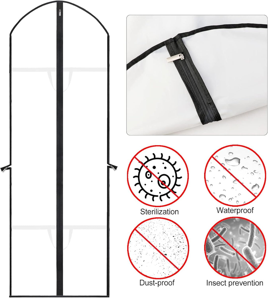 Extra Lange Kledingtas voor Jurken & Gewaden- 160 cm Beschermhoes met Handvatten
