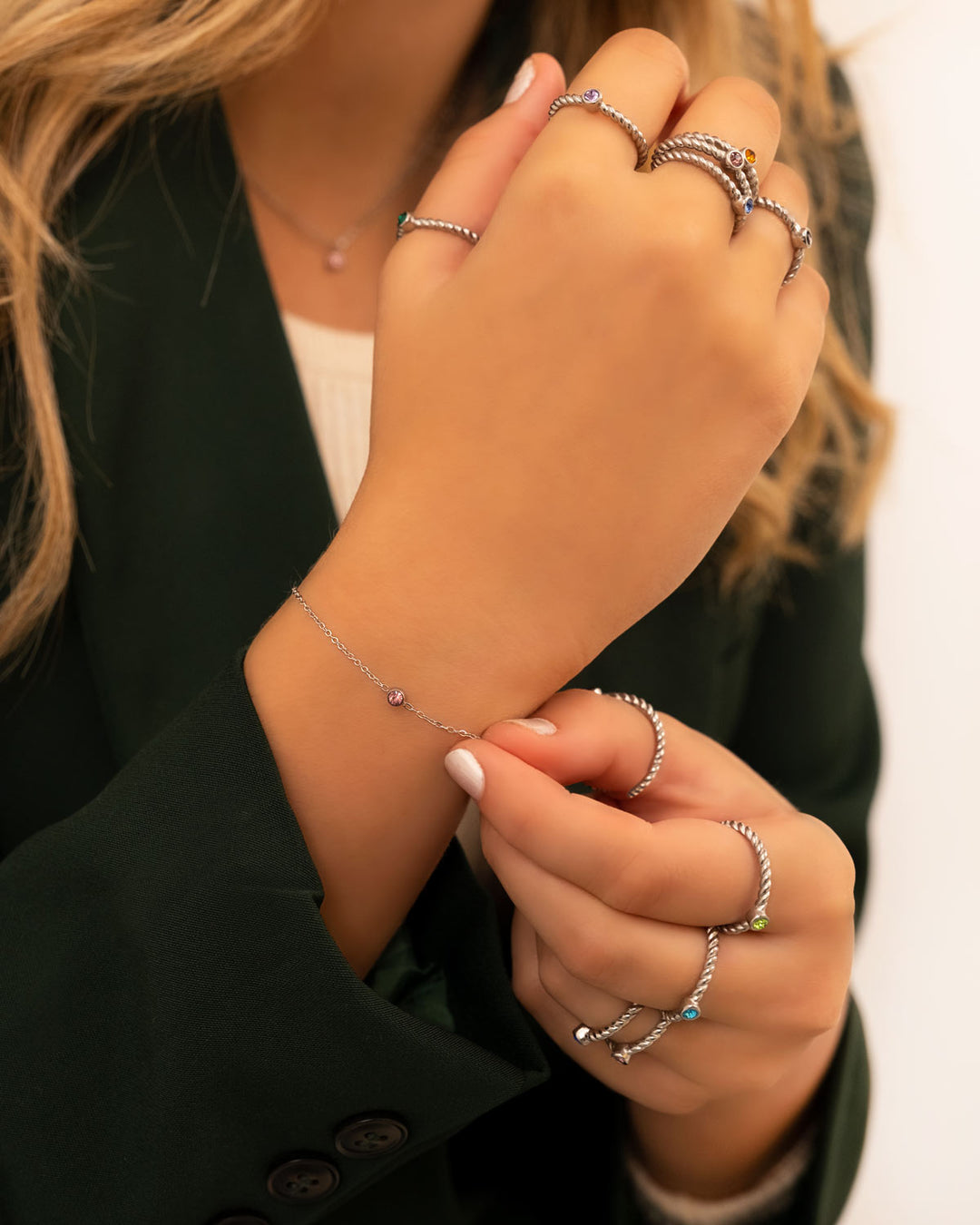 Ronde Edelsteen Geboortesteen Armband