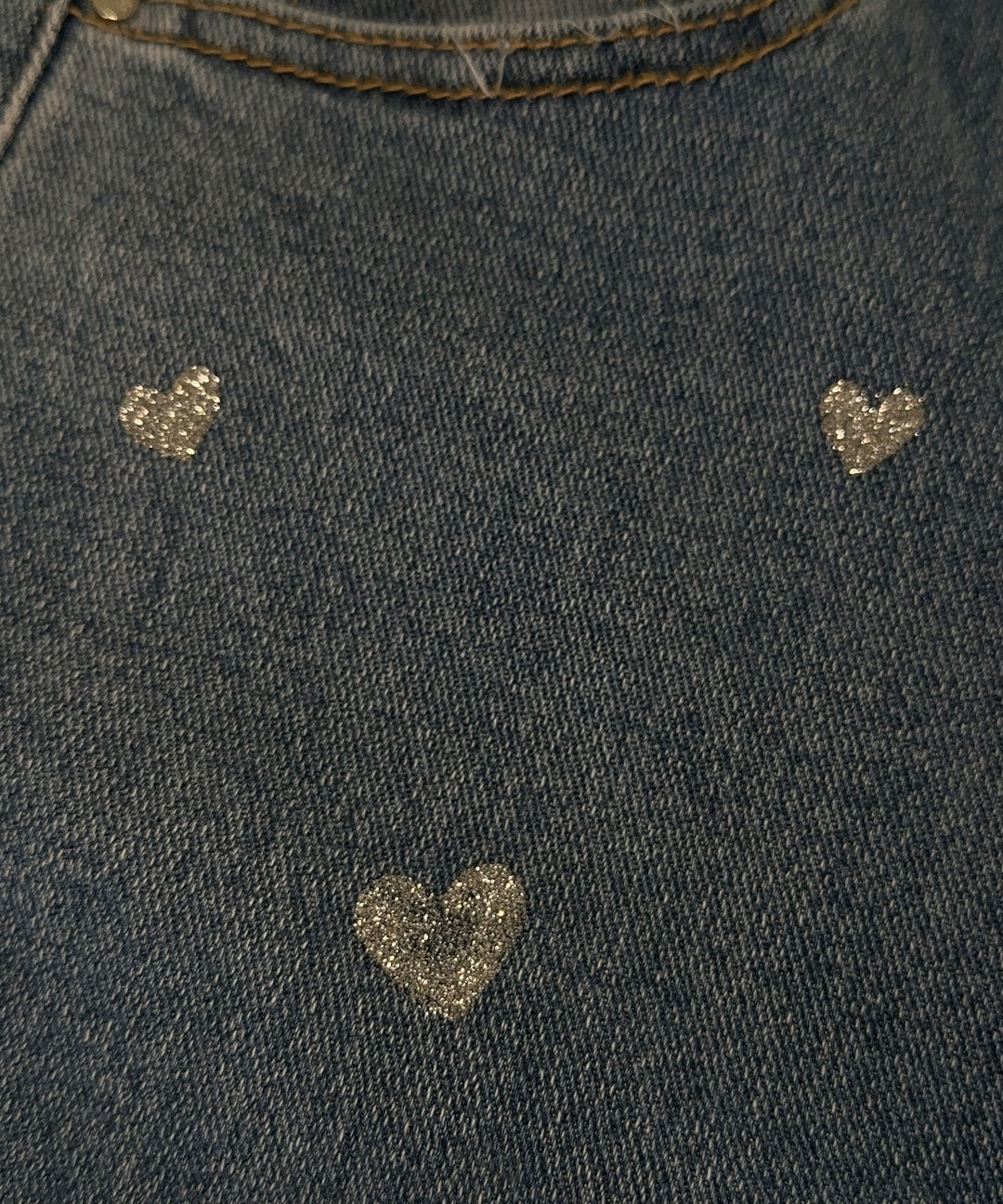 Damen Stretch-Jeans mit weitem Bein und Herzchenmuster - Amelie