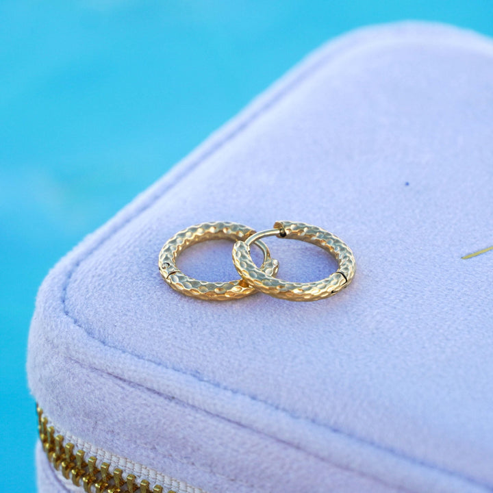 Hammered Hoop Earrings - Livia