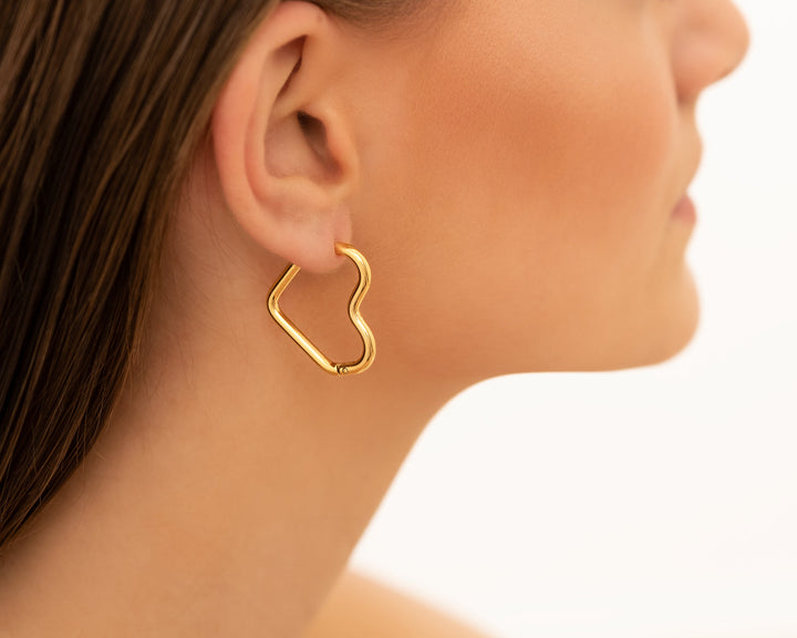 Herzanhänger Ohrringe in Gold und Silber