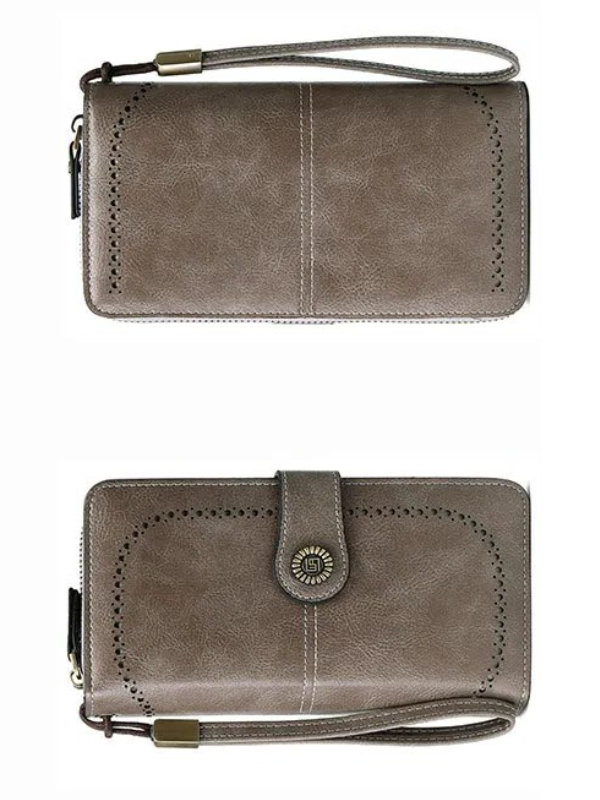 Leder-Geldbörse mit Handgelenkband | Große Kapazität