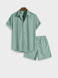 Herren Corduroy Sommer-Set mit Knopfverschluss – Sven