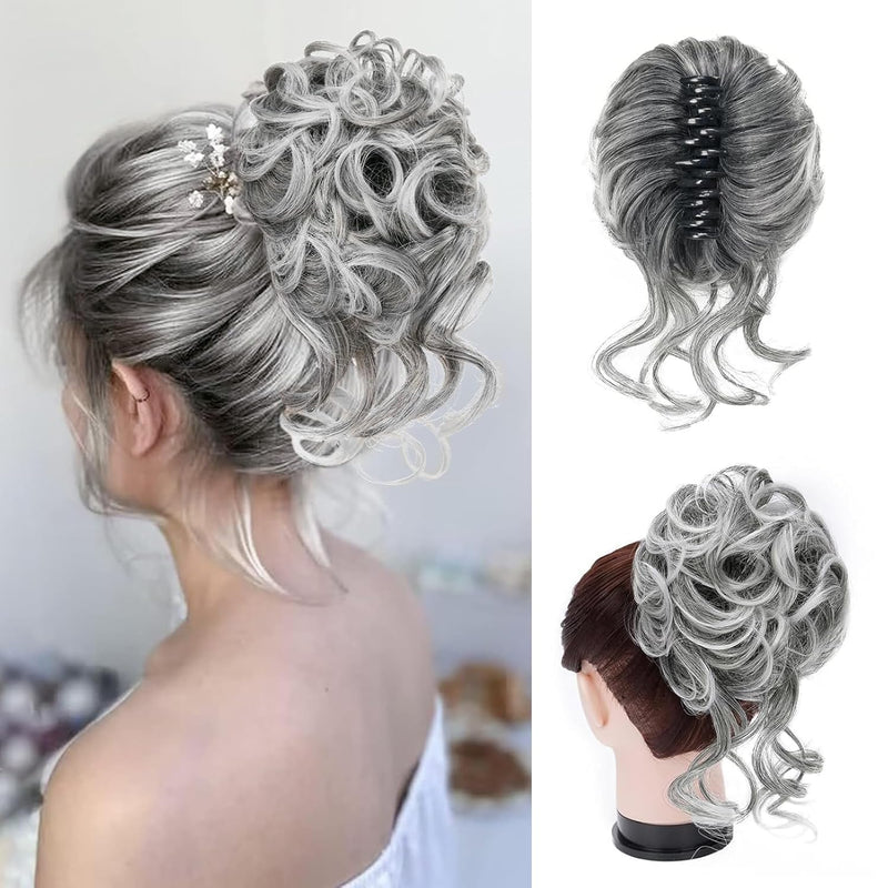 Clip with Hair Extension for Wavy Bun – CurlClip