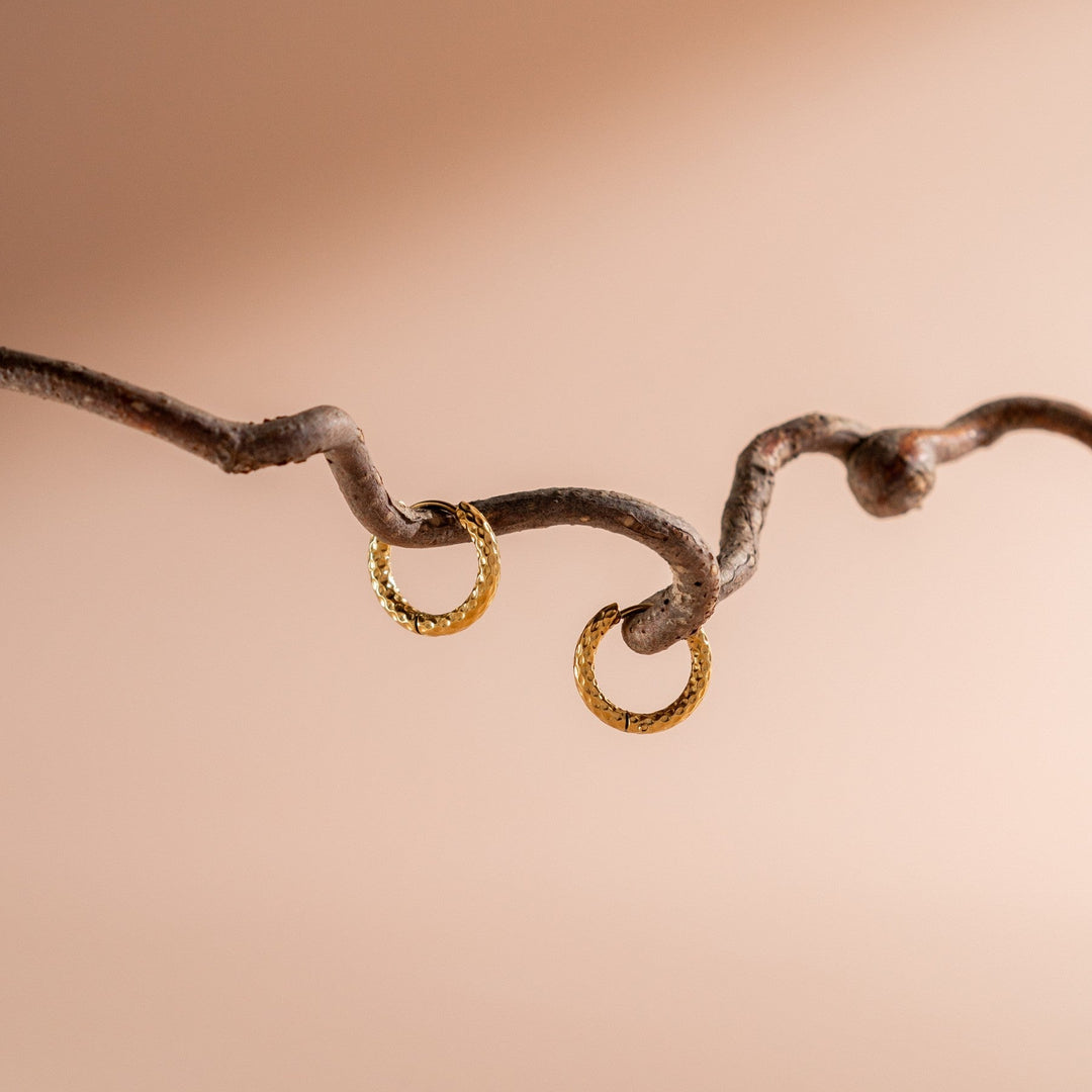 Hammered Hoop Earrings - Livia