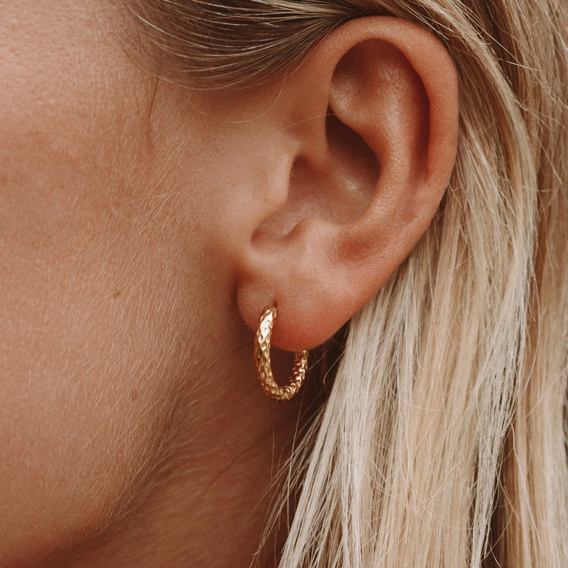 Hammered Hoop Earrings - Livia