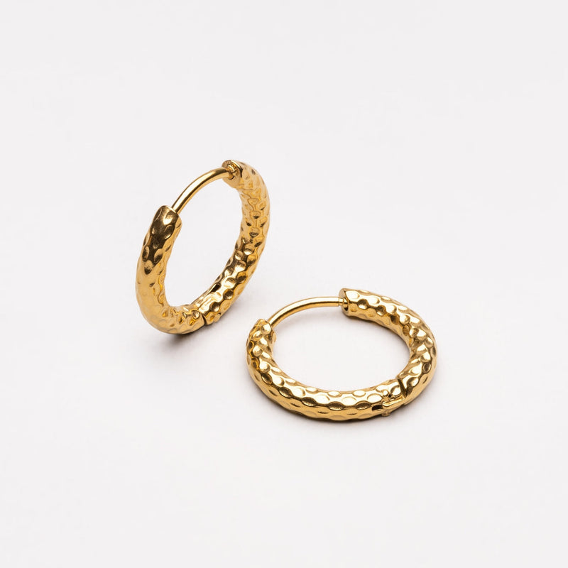 Hammered Hoop Earrings - Livia