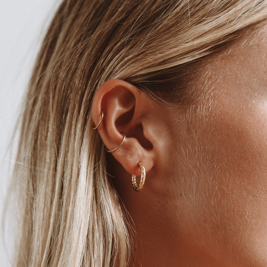 Hammered Hoop Earrings - Livia
