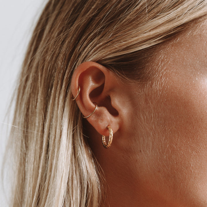 Hammered Hoop Earrings - Livia