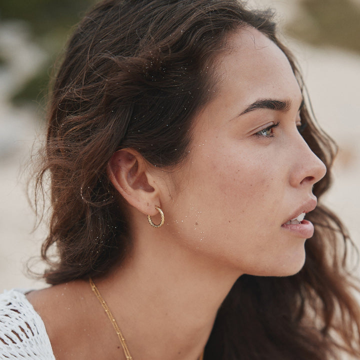 Hammered Hoop Earrings - Livia