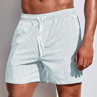 Men's Striped Swim Shorts with Drawstring Waist 10