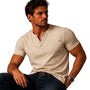 Men's Short Sleeve Top with Three-Button Placket 4
