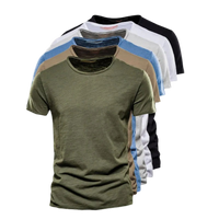 Men's Crew Neck T-Shirt with Slub Yarn Texture 10
