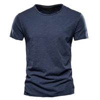 Men's Crew Neck T-Shirt with Slub Yarn Texture 2