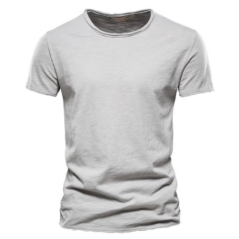 Men's Crew Neck T-Shirt with Slub Yarn Texture 4