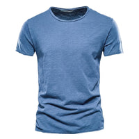 Men's Crew Neck T-Shirt with Slub Yarn Texture 1
