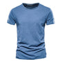 Men's Crew Neck T-Shirt with Slub Yarn Texture 1