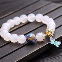 Schmetterling Weißer Achat Armband – Evelina
