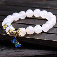 Schmetterling Weißer Achat Armband – Evelina