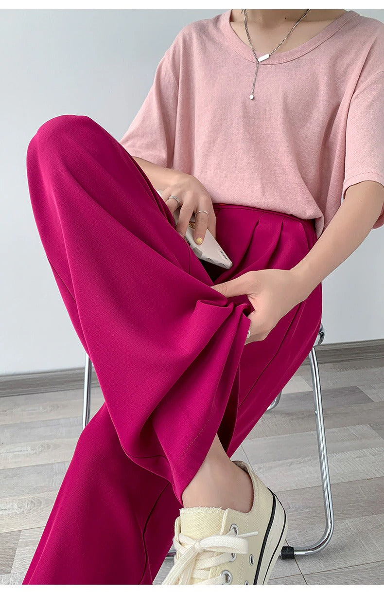 Casual Hoge Taille Damesbroek met Wijde Pijpen - Emilia