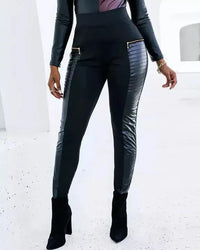 Trendige Hochtaillierte Lederhose für Damen - Romy