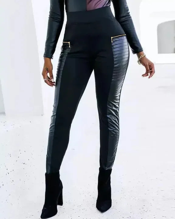 Trendige Hochtaillierte Lederhose für Damen - Romy