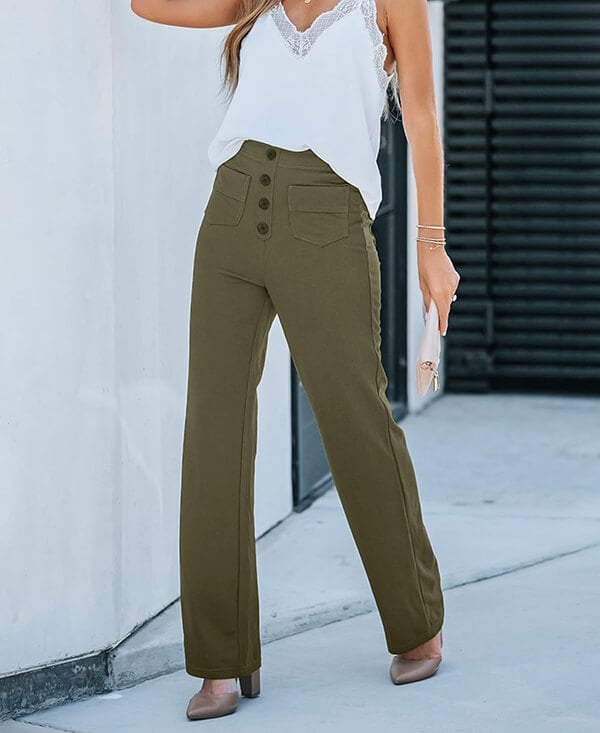 Elastische Hoge Taille Dames Broek - Isabeau