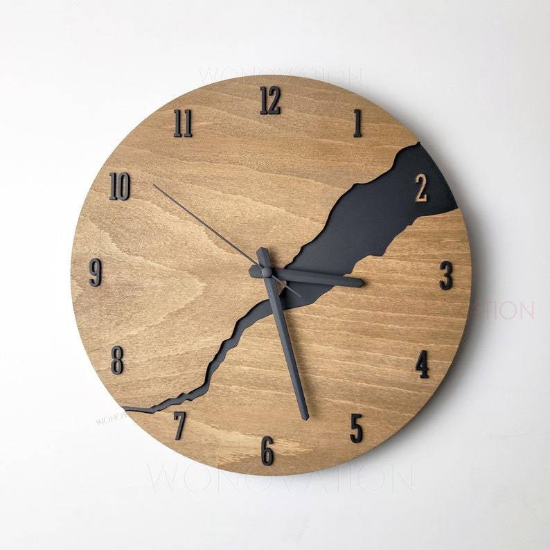 Luxe Houten Wandklok – Nuvoro
