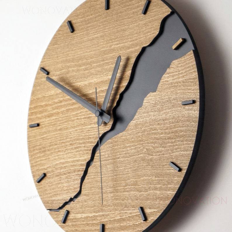 Luxe Houten Wandklok – Nuvoro