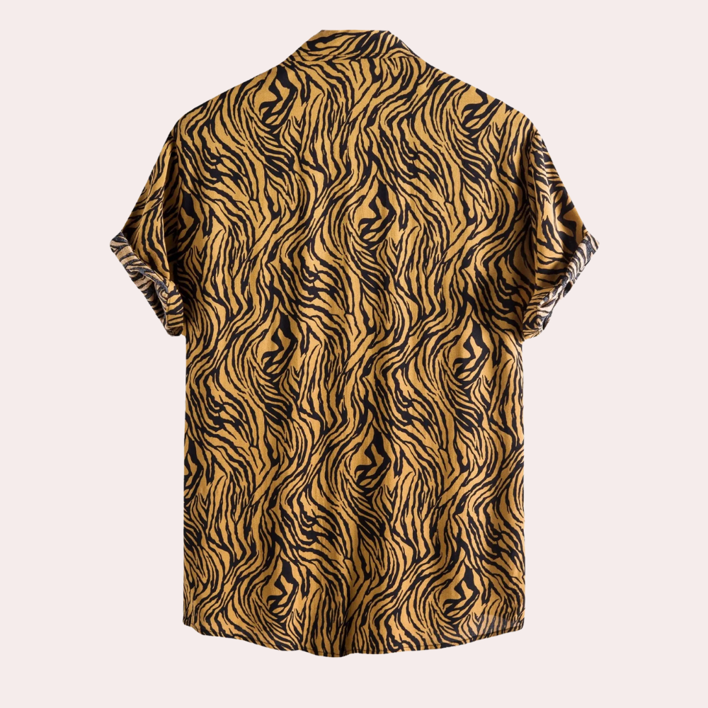Trendiges Tigerprint-Hemd mit Knopfleiste - Oscar