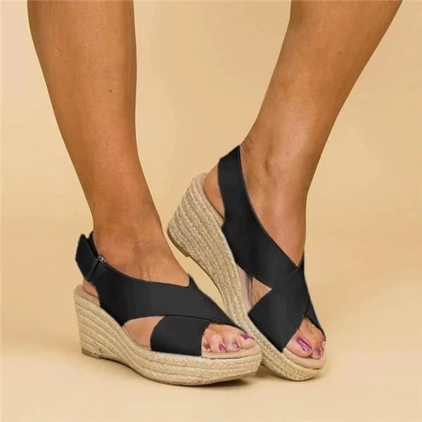Comfortable Orthopedic Wedge Heel Espadrilles - Clara