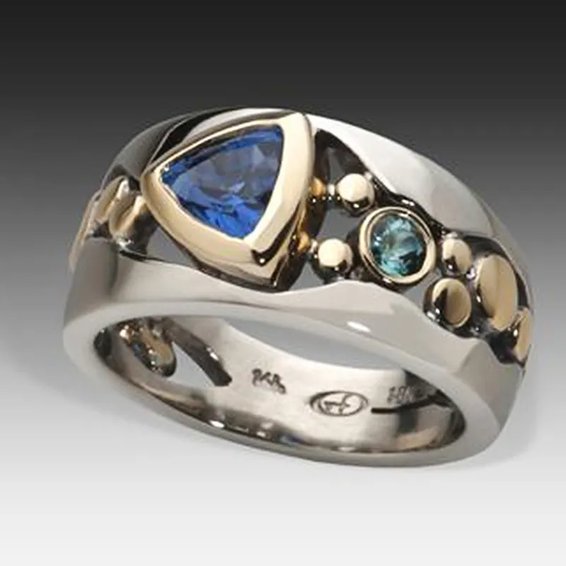 Vintage Silberring mit Blauem Edelstein - Celia
