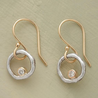 Vintage Gouden & Zilveren Zirkonia Oorbellen - Celeste