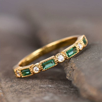 Vintage Goldring mit grünem Zirkonia - Zarina