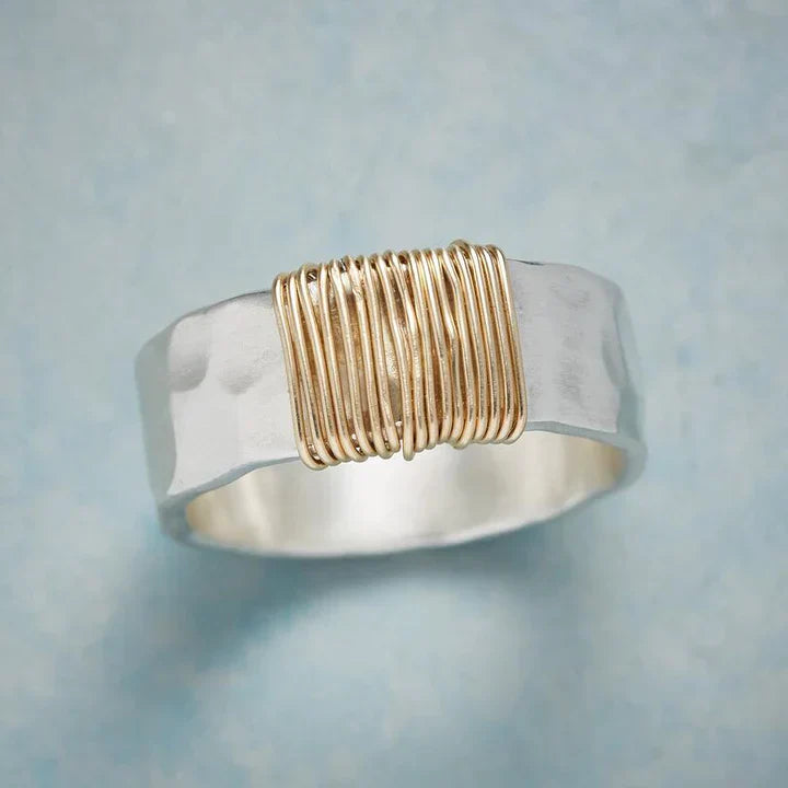Zilveren Vintage Goudfiligraan Ring - Amira