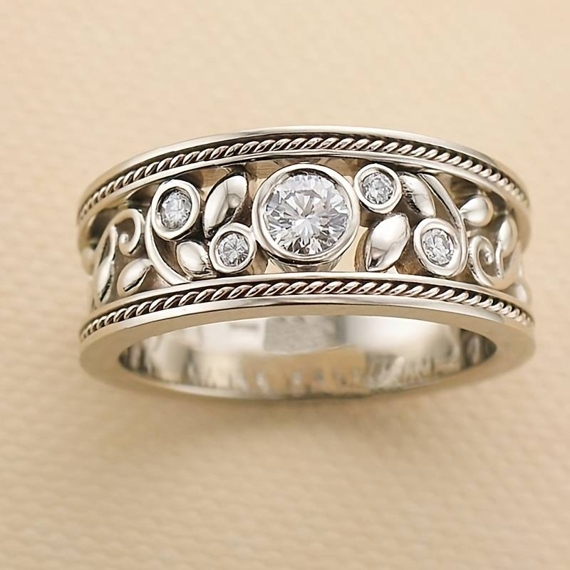 Vintage silberner Ring mit Zirkonia - Lucienne