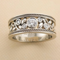 Vintage silberner Ring mit Zirkonia - Lucienne