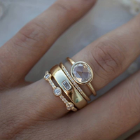 Vintage Gold- & Zirkonia-Ring-Set - Celestia