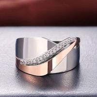 Vintage Roségoud en Zilver Zirkonia Ring - Elviana