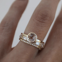 Vintage Goldring mit Kristallen - Eliana
