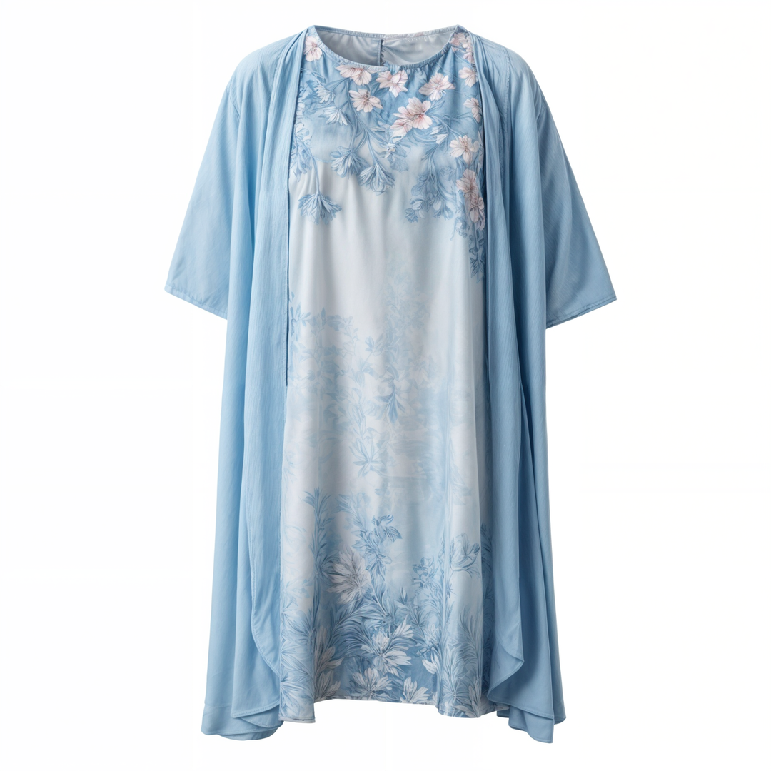 Stijlvol Gebloemd A-lijn Jurk met Vest voor Dames - Miray