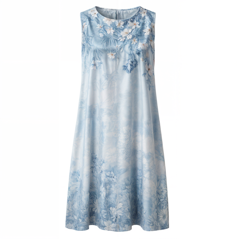 Stijlvol Gebloemd A-lijn Jurk met Vest voor Dames - Miray