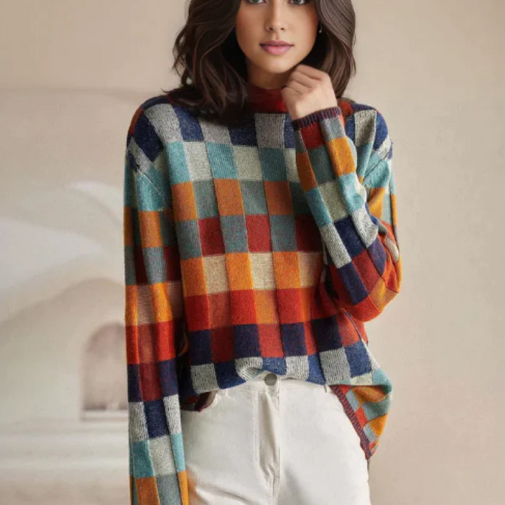 Stilvoller Kaschmir Damenrollkragenpullover - Celeste