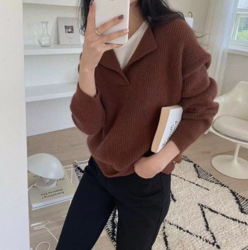 Gemütlicher Winterpullover mit V-Ausschnitt | Bequem & stilvoll
