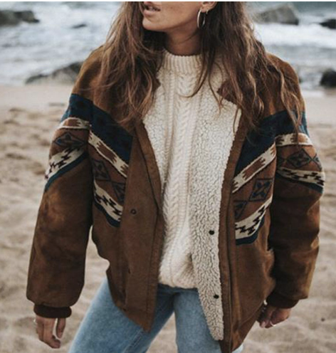 Stilvoller Boho-Wintermantel für Damen - Elara