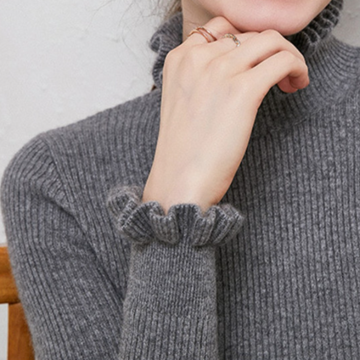 Bequemer Kaschmir-Damenrollkragenpullover - Aurélie