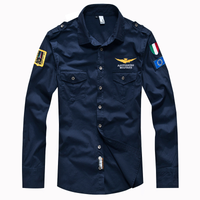 Air-Force-Stil Herrenhemd mit Doppelten Taschen - Lucas